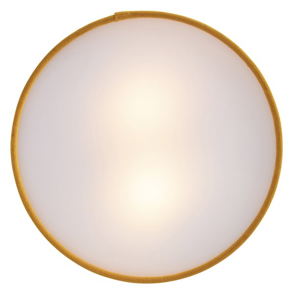 Sodobna stropna svetilka rumena z zlatim notranjim delom 30 cm - Drum