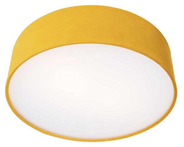 Sodobna stropna svetilka oker 40 cm z zlatim notranjim delom - Drum