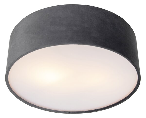 Sodobna stropna svetilka siva 30 cm z zlatim notranjim delom - Drum