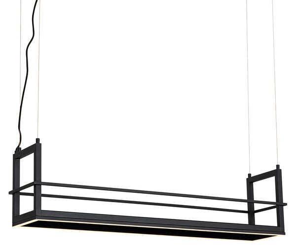 Visiča svetilka črna z mrežo, vključno z LED 3-stopenjsko zatemnitev - Cage Rack
