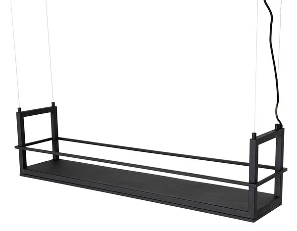 Visiča svetilka črna z mrežo, vključno z LED 3-stopenjsko zatemnitev - Cage Rack
