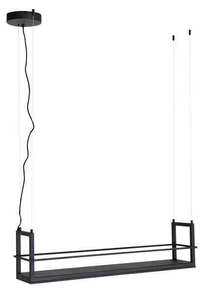 Visiča svetilka črna z mrežo, vključno z LED 3-stopenjsko zatemnitev - Cage Rack