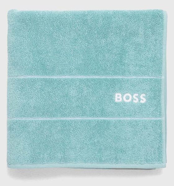BOSS Srednje velika bombažna brisača BOSS Plain Aruba Blue 70 x 140 cm