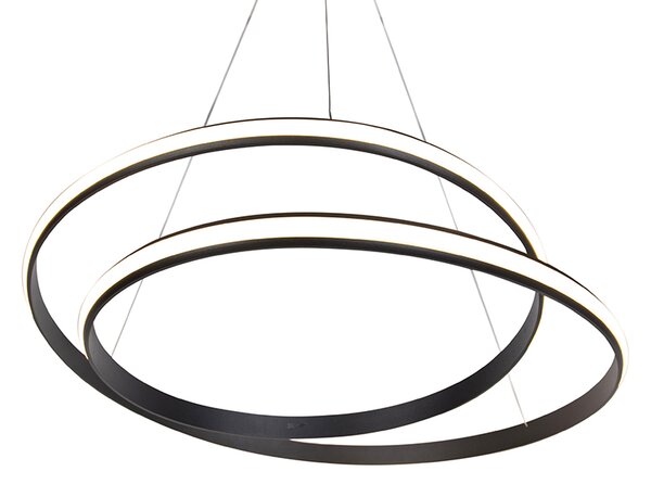 Moderna viseča svetilka črna 74 cm vključno z LED - Rowan