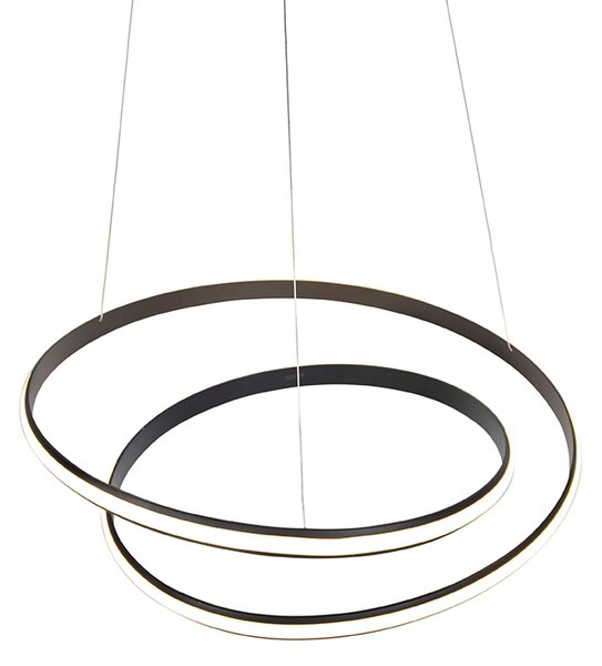 Moderna viseča svetilka črna 74 cm vključno z LED - Rowan