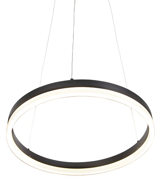 Dizajnerska viseča svetilka črna 40 cm vključno z LED 3-stopenjsko zatemnitev - Anello