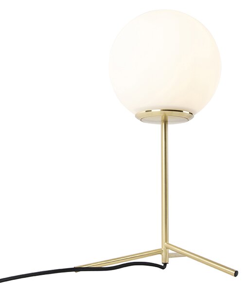Art Deco namizna svetilka medenina z opalom 45,5 cm - Pallon