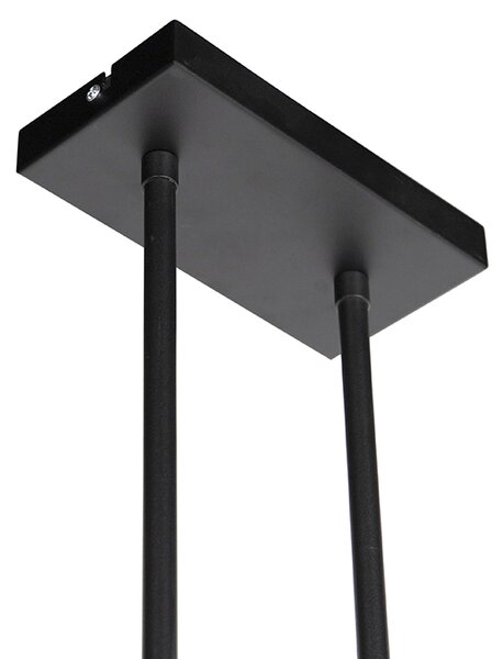 Visilna svetilka s črnimi in zlatimi bombažnimi senčili 32 cm - Combi 3 Deluxe