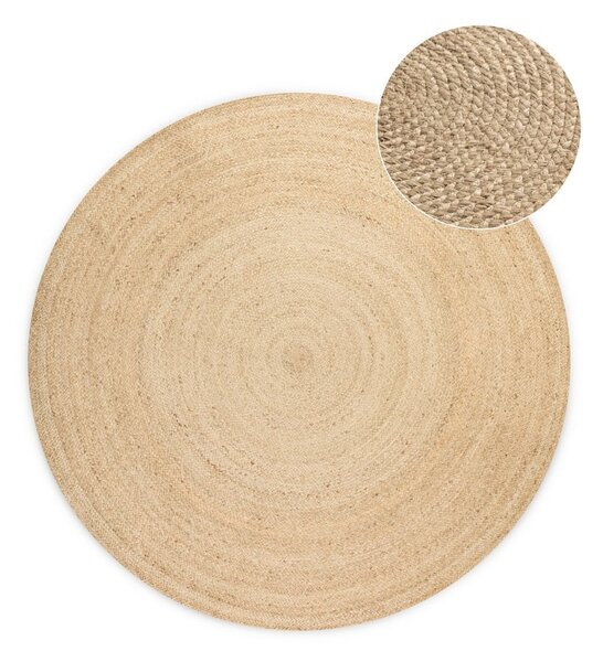 Slonokoščena obojestranska okrogla preproga iz jute ø 100 cm Braided – Hanse Home