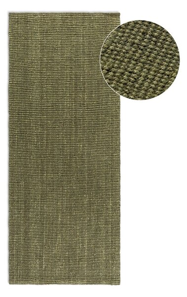 Kaki zelen tekač iz jute 80x200 cm Bouclé – Hanse Home
