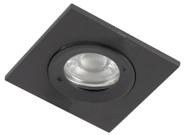 Set 3 vgradnih reflektorjev za kopalnico črni kvadrat IP44 - Xena