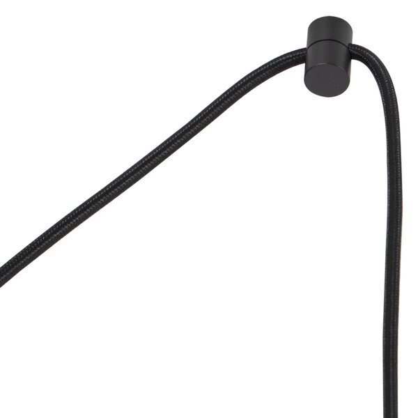 Pendant Lamp Black with Plug and Leaf Shade with Gold Interior 35cm - Cavalux