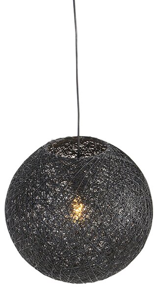 Dizajnerska viseča svetilka črna sfera 45cm - Corda
