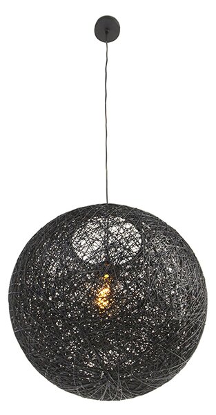 Dizajnerska viseča svetilka črna sfera 45cm - Corda