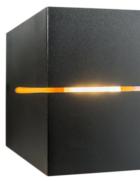 Moderna stenska svetilka črna in zlata 9,7 cm - Transfer Groove