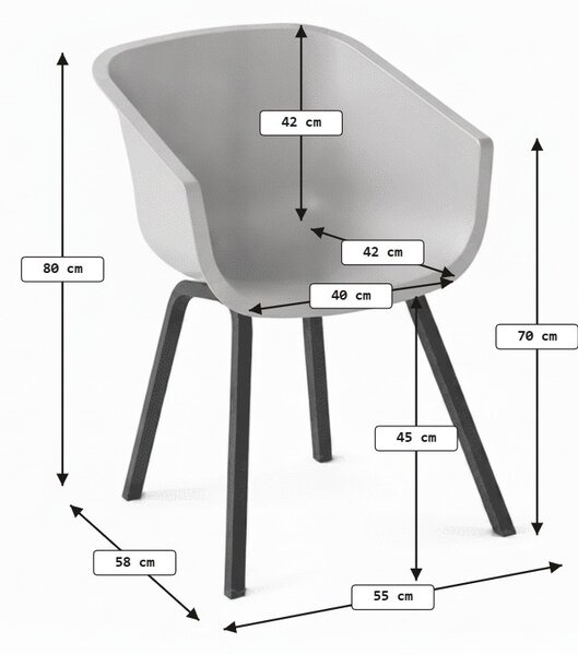 Jedilni stol AMALIA ELEMENT, rumen