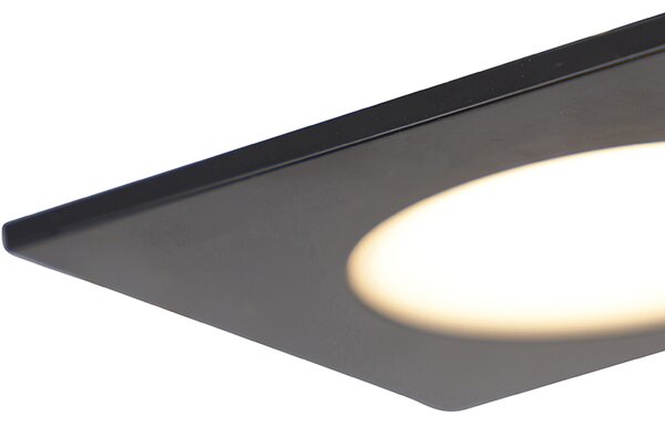 Set 6 vgradnih reflektorjev črne barve vključno z LED 3-stopenjsko zatemnitvijo IP65 - Simply