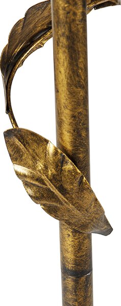 Stoječa svetilka zlata z oranžnim senčilom in zlato notranjostjo 50 cm - Linden