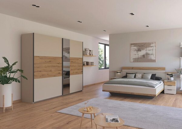 Premium Living Postelja Ellmau, Barva Hrasta, Barva Šampanjca, 160x200