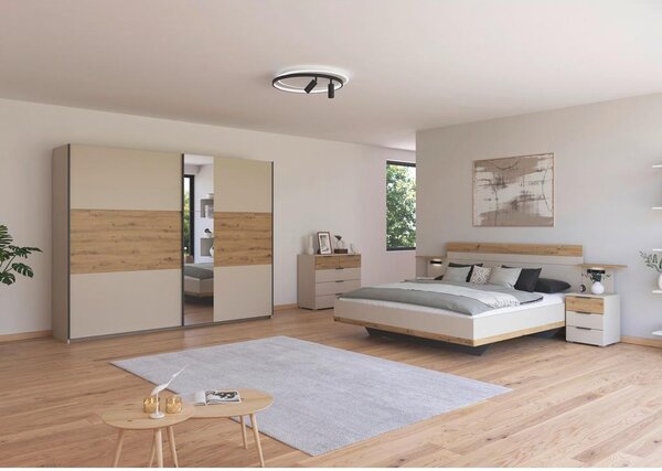 Premium Living Postelja Ellmau, Barva Hrasta, Barva Šampanjca, 160x200