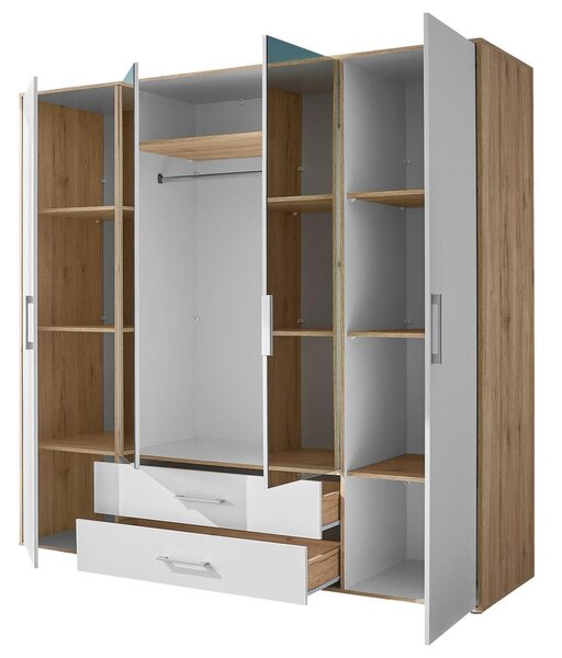Modern Living Omara S Klasičnimi Vrati Lembo, Bela, Barva Hrasta