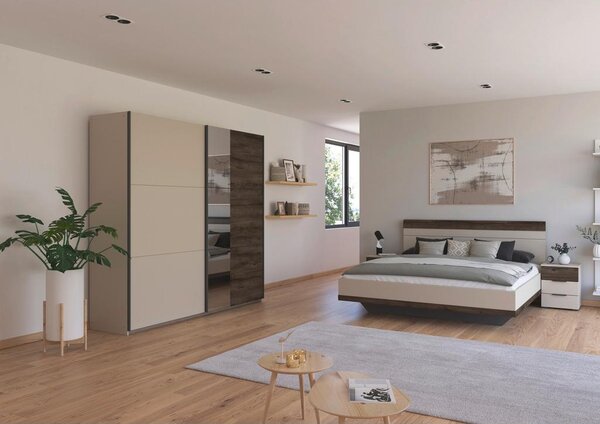 Premium Living Omara Z Drsnimi Vrati Sajo, Barva Šampanjca, Barva Hrasta