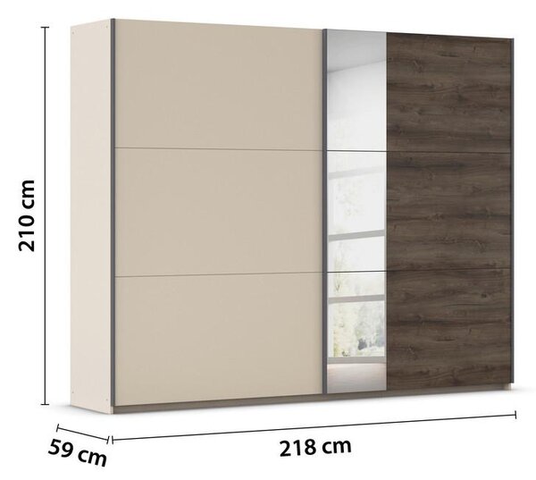 Premium Living Omara Z Drsnimi Vrati Sajo, Barva Šampanjca, Barva Hrasta