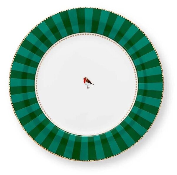 Pip Studio Komplet plitvih krožnikov Pip Studio Love Birds Stripes Eme 25,5 cm 6-pack
