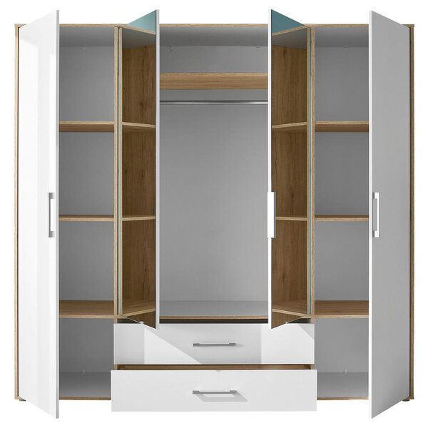 Modern Living Omara S Klasičnimi Vrati Lembo, Bela, Barva Hrasta
