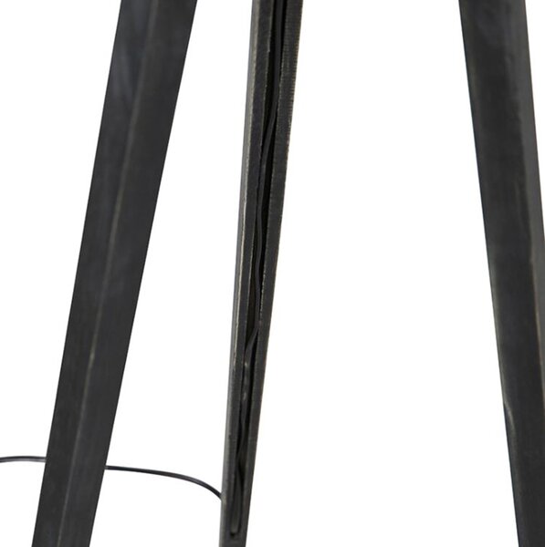 Trikotnik črne barve z laneno senčilo bele barve 45 cm - Tripod Classic