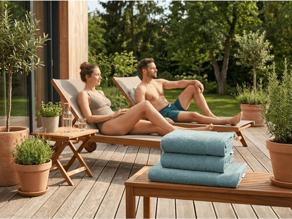 Brisača CLYR 50x100 cm modra, 100% bombaž