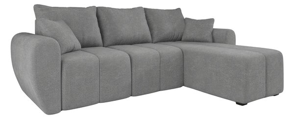 Siva raztegljiva kotna sedežna garnitura SEVIO, 246x145 cm, obojestranska + 2 blazini GRATIS