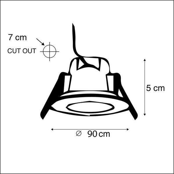 Komplet 3 vgradnih reflektorjev okrogli jekleni vklj. LED IP65 - Simply