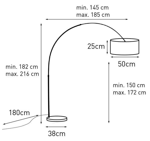 Ločna svetilka jeklena z mahovno zeleno senčilo 50/50/25 - XXL