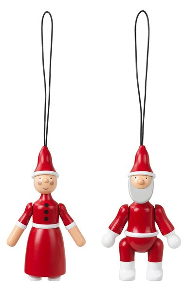 Kay Bojesen Okraski za božično drevo Kay Bojesen Santa Claus and Santa Clara 2-pack