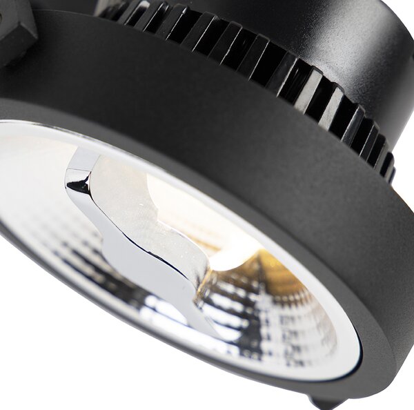 LED 3-fazni tirni reflektor črne barve 15W 2700K vključno z AR111 - Expert