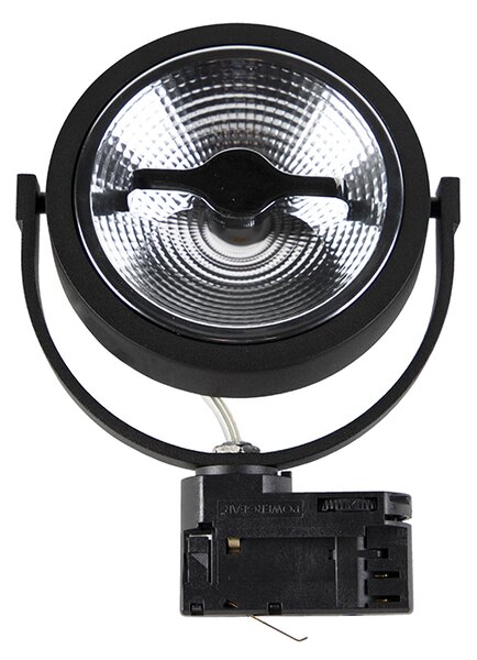 LED 3-fazni tirni reflektor črne barve 15W 2700K vključno z AR111 - Expert