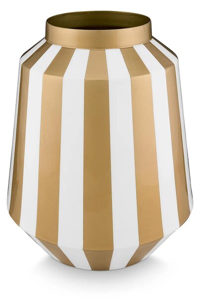 Pip Studio Dekorativna vaza Pip Studio Stripes White-Gold