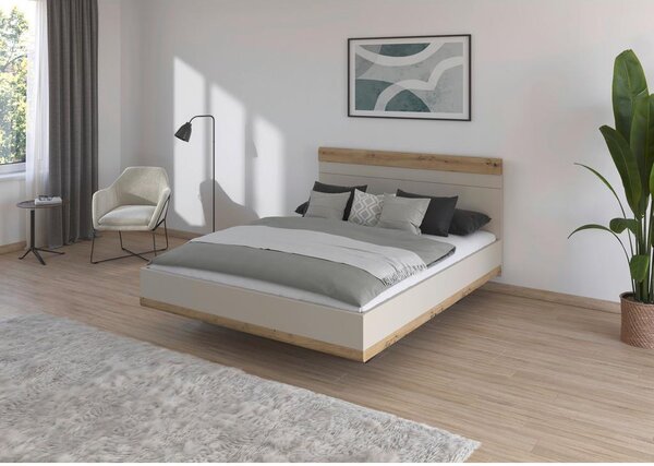 Premium Living Postelja Ellmau, Barva Hrasta, Barva Šampanjca, 160x200