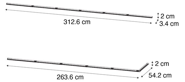 Moderni tračni sistem osvetlitve črne barve 1-fazni 300cm - Iconic