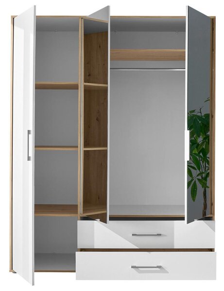 Modern Living Omara S Klasičnimi Vrati Lembo, Bela, Barva Hrasta