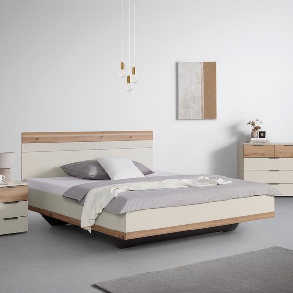 Premium Living Postelja Ellmau, Barva Hrasta, Barva Šampanjca, 160x200
