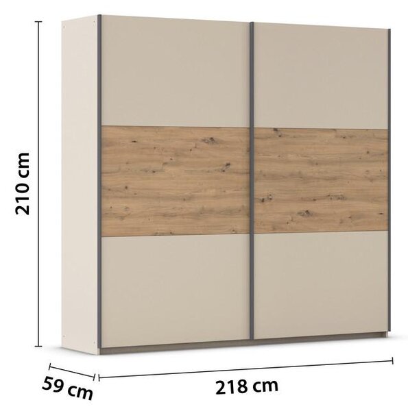 Premium Living Omara Z Drsnimi Vrati Ellmau, Barva Šampanjca, Barva Hrasta