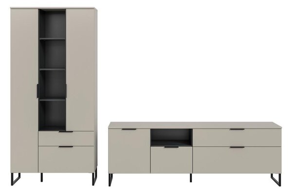 Livetastic Dnevni Regal Noida, Kašmir, Črna, 2-Delni