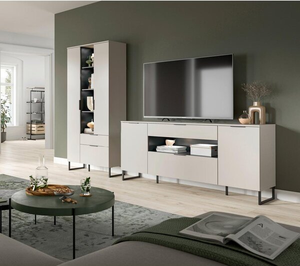 Livetastic Dnevni Regal Noida, Kašmir, Črna, Osvetlitev, 2-Delni