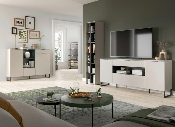 Livetastic Dnevni Regal Noida, Kašmir, Črna, 2-Delni