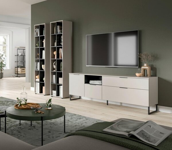 Livetastic Dnevni Regal Noida, Kašmir, Črna, 3-Delni
