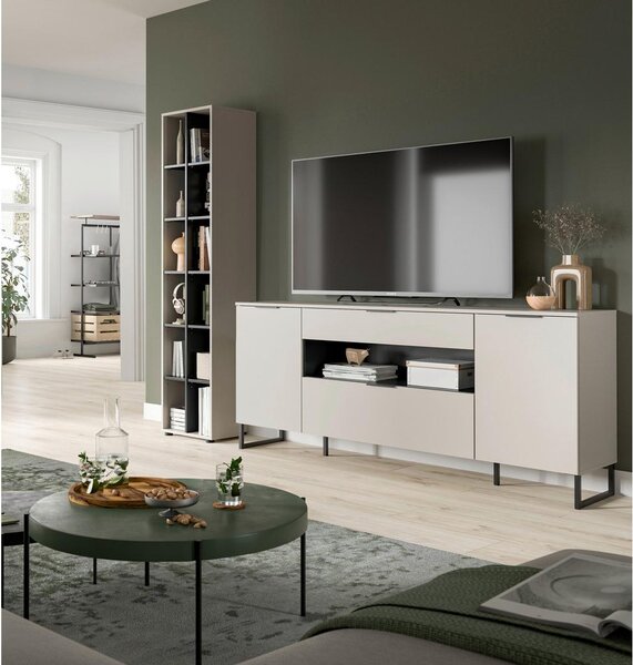 Livetastic Dnevni Regal Noida, Kašmir, Črna, 2-Delni