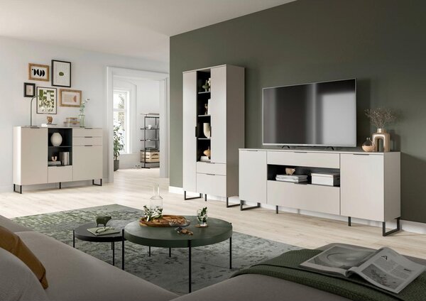 Livetastic Dnevni Regal Noida, Kašmir, Črna, 2-Delni