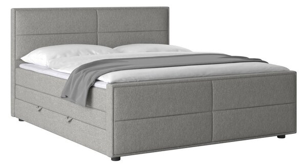 BOXSPRING POSTELJA 180 cm x 200 cm , kovina, umetna masa, tekstil, karton, leseni material srebrne barve